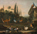Landschapschilderij met herten en exotische vogels - Abraham Jansz Begeyn — weergave van het kunstwerk