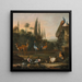 Landschapschilderij met herten en exotische vogels - Abraham Jansz Begeyn — ingelijst kunstwerk aan de muur