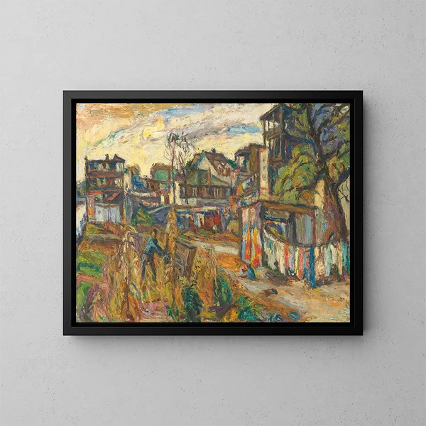 Stadsgezicht - Abraham Manievich — ingelijst kunstwerk aan de muur