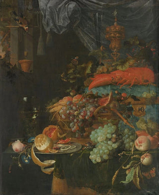Abraham Mignon - Still Life with Fruit and a Goldfinch.webp
