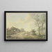 Near a path, four cows near peasant houses - Abraham Teerlink — framed artwork on a wall