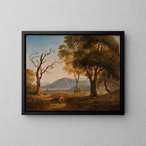 Italiaans landschap - Abraham Teerlink — ingelijst kunstwerk aan de muur
