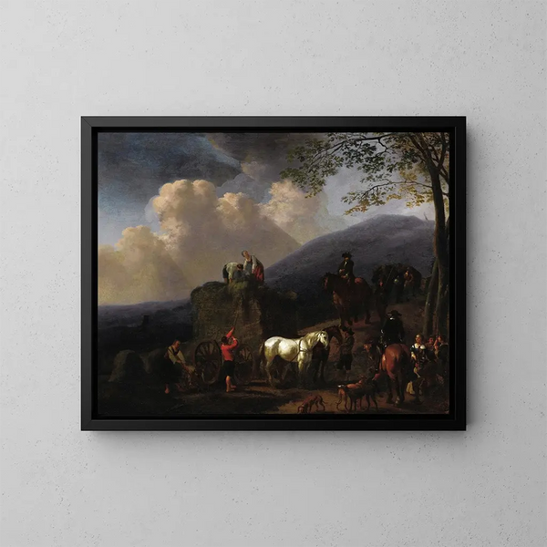 Hooi oogst - Abraham van Calraet — ingelijst kunstwerk aan de muur