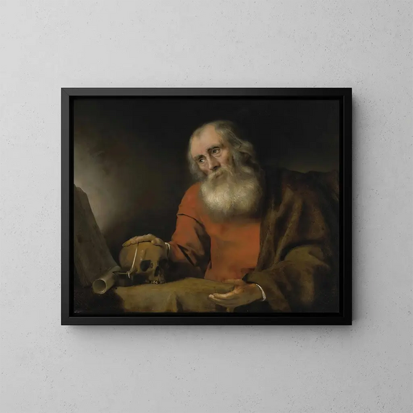 Sint Jerome - Abraham van Dijck — ingelijst kunstwerk aan de muur