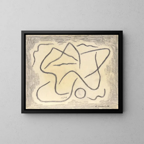 Abstractie van de ritmische lijnen - Abraham Walkowitz — ingelijst kunstwerk aan de muur