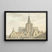 Church and Market in Bergen op Zoom - Abraham de Haen the Younger — framed artwork on a wall