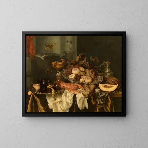 Natuurstudie - Abraham van Beijeren — ingelijst kunstwerk aan de muur