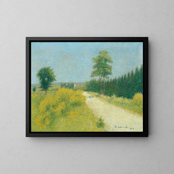 La route de Belvès vers le relais - Achille Laugé — ingelijst kunstwerk aan de muur