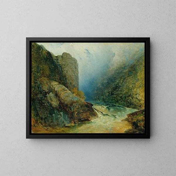 De muur van de duivel bij Hohenfurt Kienberg - Adalbert Stifter — ingelijst kunstwerk aan de muur