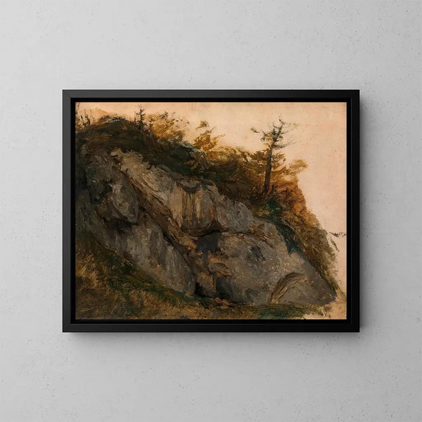 Studie van rots in de vallei van Höllen - Adalbert Stifter — ingelijst kunstwerk aan de muur