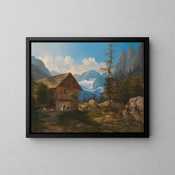 in de vallei van Gosau, Opper-Oostenrijk - Adalbert Stifter — ingelijst kunstwerk aan de muur