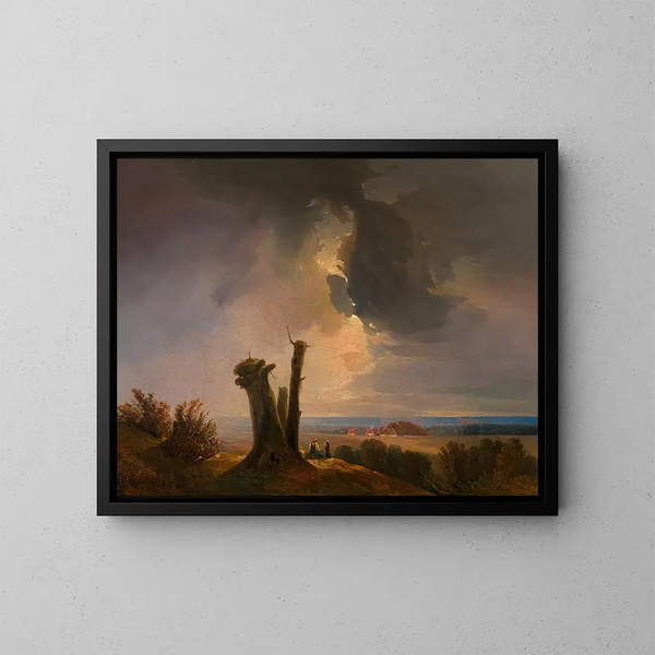 Landschap van het westen van Hongarije, uitzicht vanaf de Leithagebirge - Adalbert Stifter — ingelijst kunstwerk aan de muur