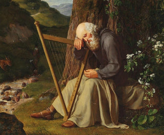 Adam August Mller - A dozing harpist.webp