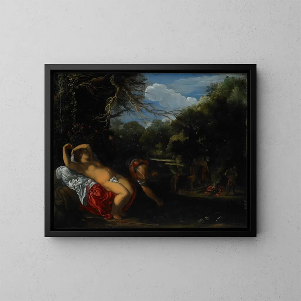 Apollon en Coronis - Adam Elsheimer — ingelijst kunstwerk aan de muur