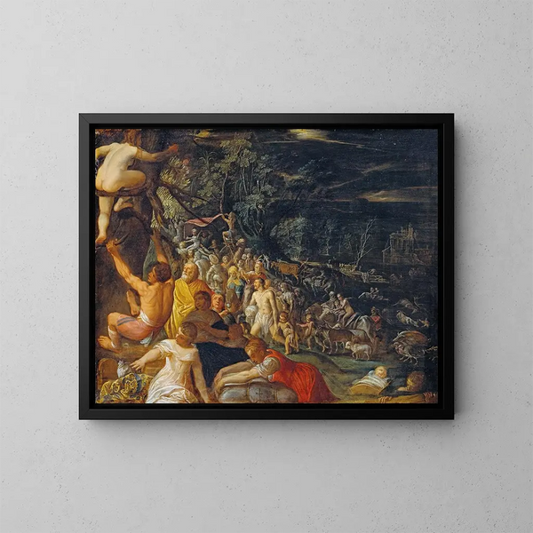 De Zondvloed - Adam Elsheimer — ingelijst kunstwerk aan de muur