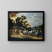 Halte de carrosse près d'un bois - Adam Frans van der Meulen — ingelijst kunstwerk aan de muur