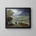 Het Nieuwe Kasteel van Saint-Germain-en-Laye en de tuinen gezien vanaf de rechteroever van de Seine - Adam Frans van der Meulen — ingelijst kunstwerk aan de muur