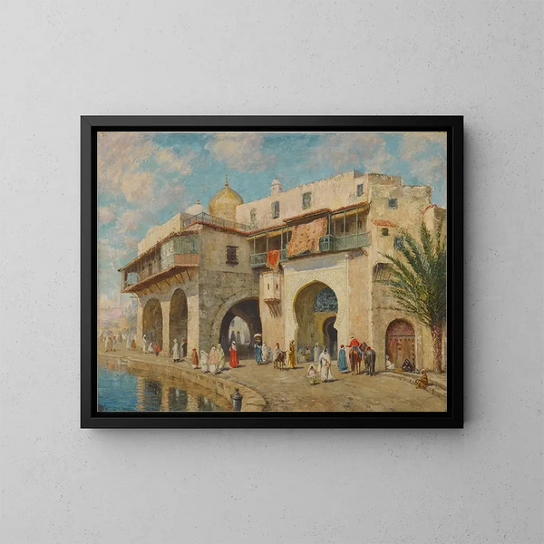 Het paleis van de admiraals, haven van Algiers - Addison Thomas Millar — ingelijst kunstwerk aan de muur