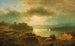 Zonsondergang op een meer - Adolf Chwala — weergave van het kunstwerk
