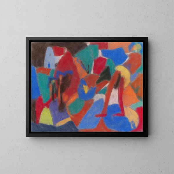 figuur in een landschap - Adolf Hölzel — ingelijst kunstwerk aan de muur
