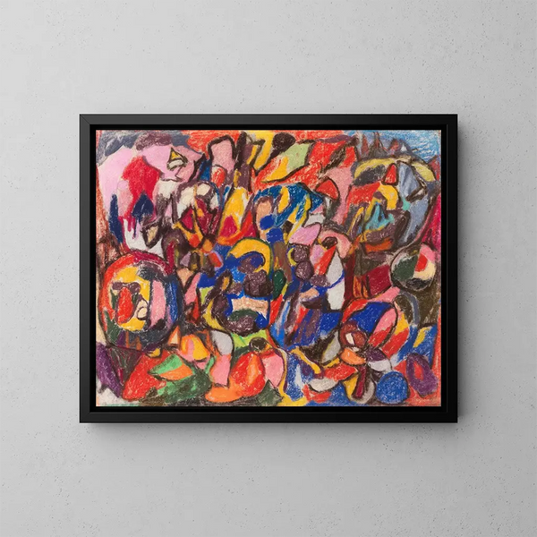 Figuren in een landschap - Adolf Hölzel — ingelijst kunstwerk aan de muur