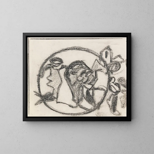 In de cirkel - Adolf Hölzel — ingelijst kunstwerk aan de muur