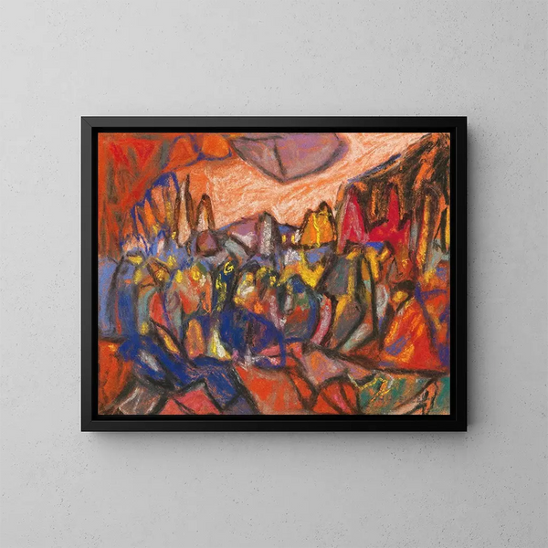 compositie - Adolf Hölzel — ingelijst kunstwerk aan de muur