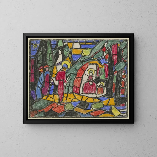 De Geboorte - Adolf Hölzel — ingelijst kunstwerk aan de muur