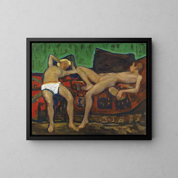 Twee rustende naakten - Adolf Hölzel — ingelijst kunstwerk aan de muur
