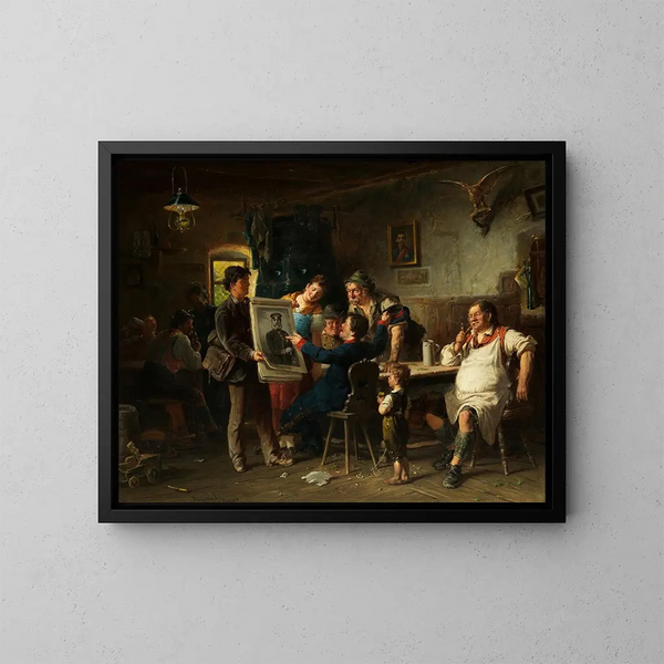 In het herberg - Adolf Humborg — ingelijst kunstwerk aan de muur