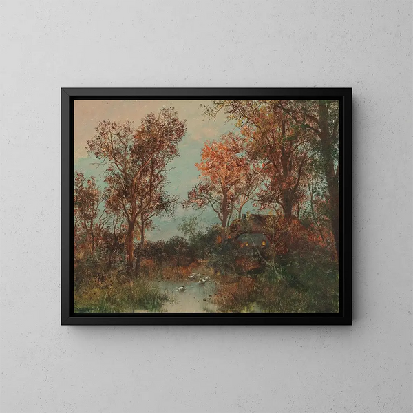 Een zomerse avond - Adolf Kaufmann — ingelijst kunstwerk aan de muur