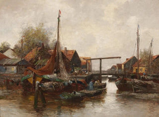In de haven - Adolf Kaufmann — weergave van het kunstwerk