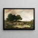 Schapen in een regenachtig landschap - Adolf Kaufmann — ingelijst kunstwerk aan de muur