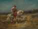 van een Arabische ruiter in wacht - Adolf Schreyer — weergave van het kunstwerk