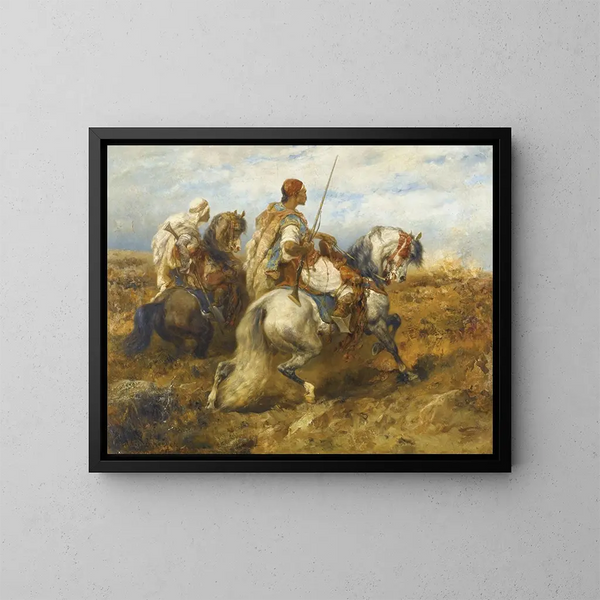 Cavaliers - Adolf Schreyer — ingelijst kunstwerk aan de muur