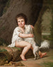Portret van de jonge Henri Bertholet Campan 1784-1821 met de hond Aline - Adolf Ulrik Wertmüller — weergave van het kunstwerk