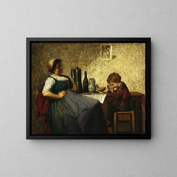 Vreugde van het moederschap - Adolf von Becker — ingelijst kunstwerk aan de muur