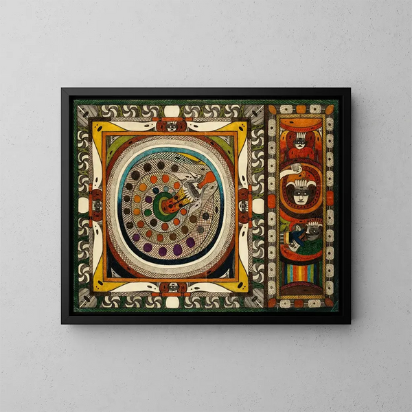 Slang van het netwerk van de WiliWald van Skt Adolf ThurmHoofRingUhrwald in Amerika - Adolf Wölfli — ingelijst kunstwerk aan de muur