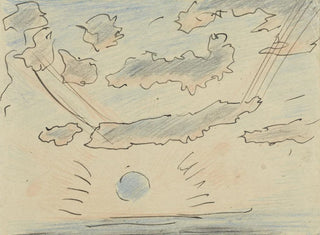 Studie van wolken met zon - Adolf de Graaf — weergave van het kunstwerk