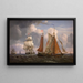 schepen die varen en tegen de wind strijden in de zeestraat - Adolph Friedrich Vollmer — ingelijst kunstwerk aan de muur