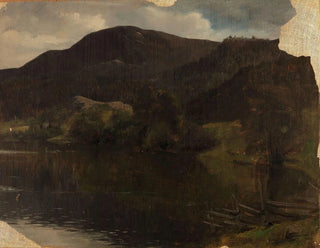 Een meer - Adolph Tidemand — weergave van het kunstwerk