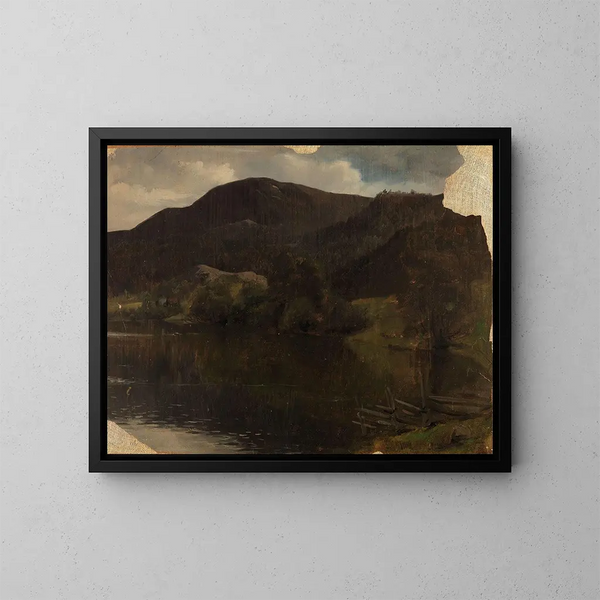 Een meer - Adolph Tidemand — ingelijst kunstwerk aan de muur