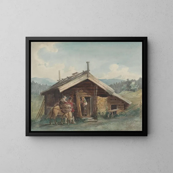 Familie Bondefamilie - Adolph Tidemand — ingelijst kunstwerk aan de muur