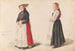 van Mariée de Vossevangen, bruidsmeisje Guro Ldve - Adolph Tidemand — weergave van het kunstwerk