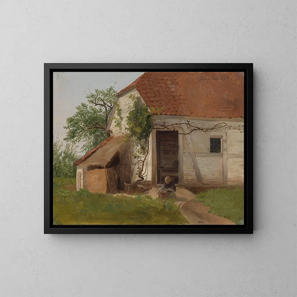 Ferme in Goldsheim - Adolph Tidemand — ingelijst kunstwerk aan de muur