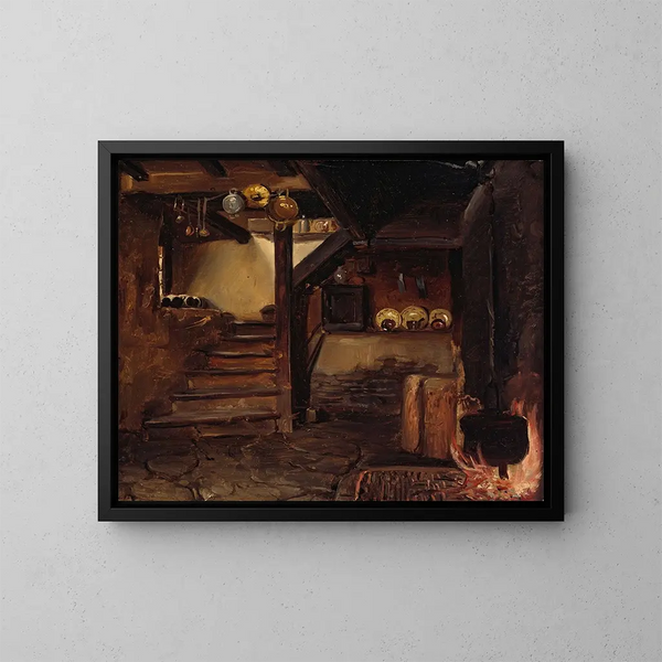 Keuken Duits - Adolph Tidemand — ingelijst kunstwerk aan de muur