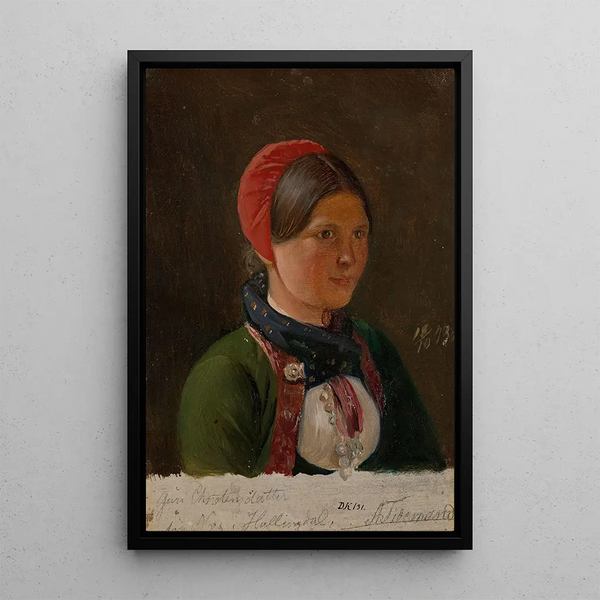 Meisje uit Hallingdal - Adolph Tidemand — ingelijst kunstwerk aan de muur
