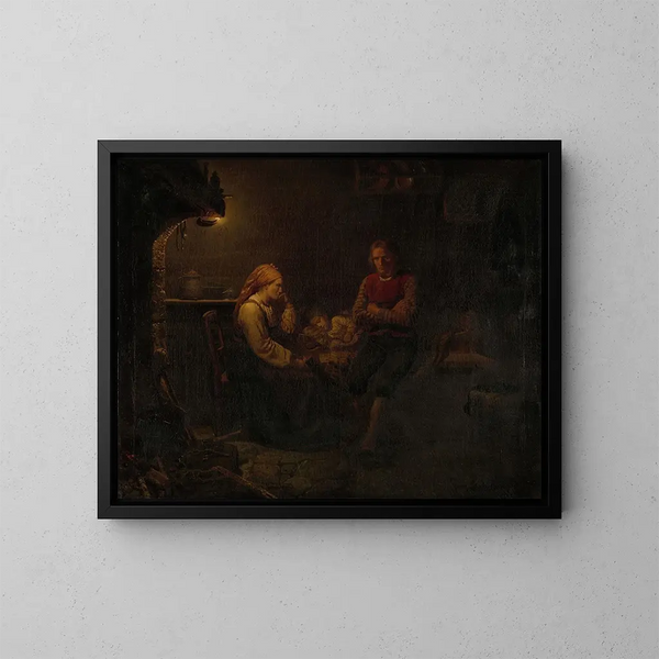 L'Kindje Ziek - Adolph Tidemand — ingelijst kunstwerk aan de muur