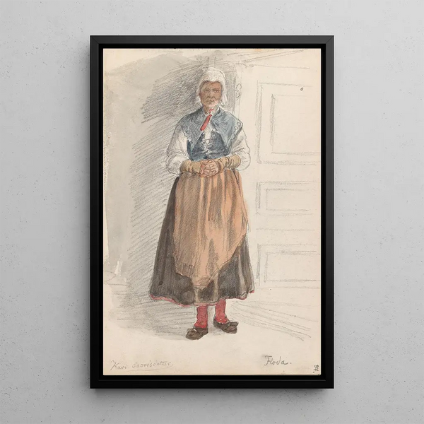 Reproductie van het schilderij Kari Saorisdatter Floda - Adolph Tidemand