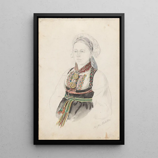Reproductie van het schilderij Kirsti Olsdotter Heddal - Adolph Tidemand